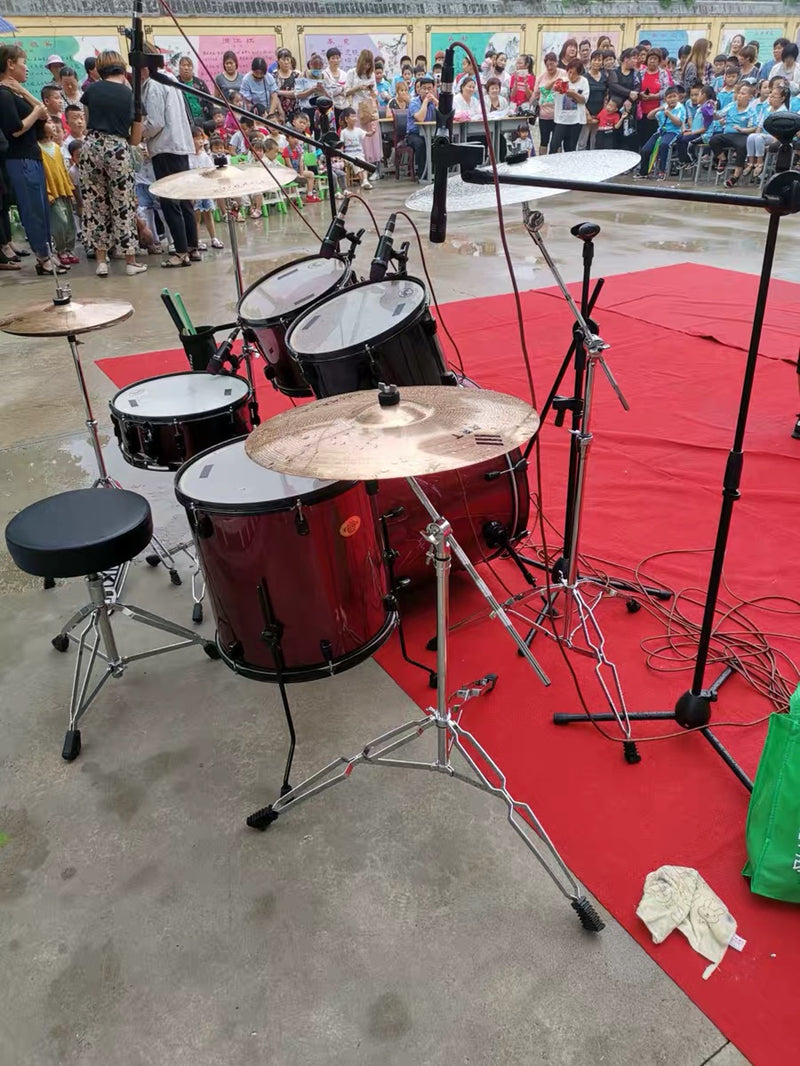 7 Pieces Wired Music Instrument Drum Kit Microphone With Flight Case